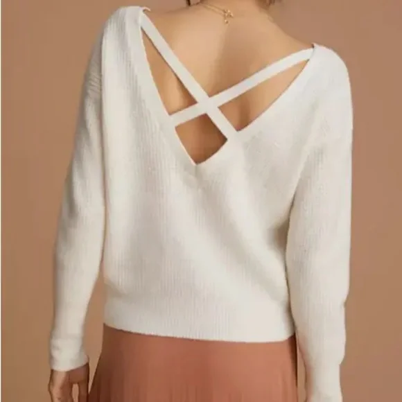ANTHROPOLOGIE MAEVE CROSS BACK SWEATER - Picture 3 of 11